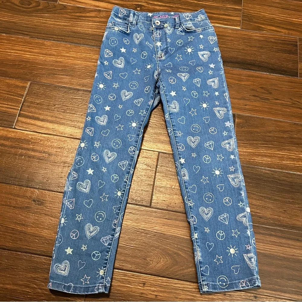 The Children’s Place‎ Girls Doodle Straight Jeans 12 Adjustable Waist
